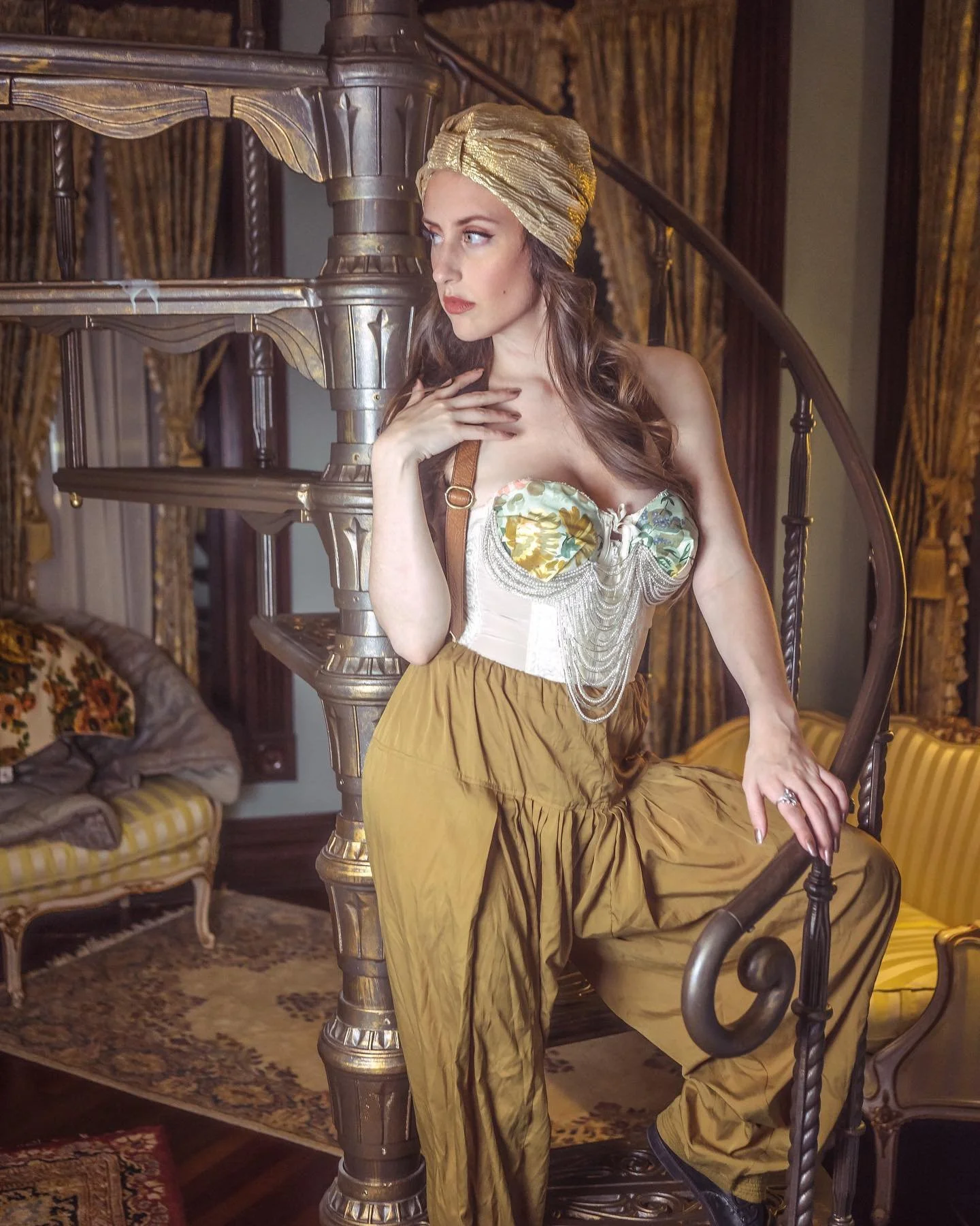 📸: @detroitbird 
Model: @hautecloth
Bodice: vintage beaded trim, re-vamped bustier, upcycled fabric, faux leather shoulder strap. ...
. .
. &ldquo;I can see the path set before me. Following Forever and never. Like smoke dancing and flickering, a mi