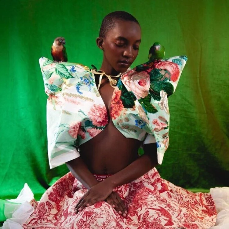 🌿Dreamy spring editorial shoot featuring my newest fashion creations. My sustainable capsule collection is made from 100% upcycled materials. Respect the planet reflect its beauty. 📸: @nomadic_madam 
Model:
@problematicblackhottie 
Makeup: @jayorel