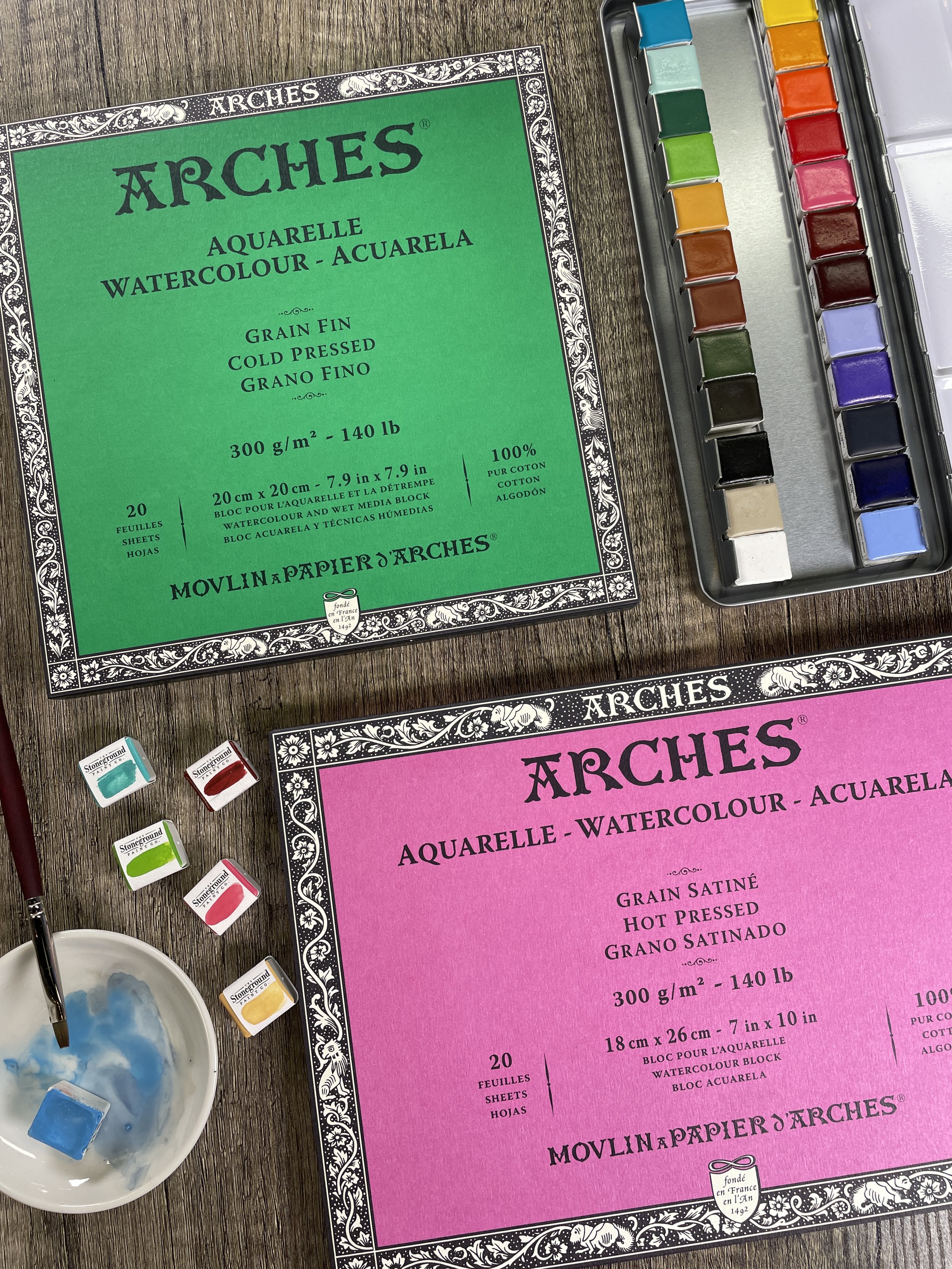 Arches Watercolor Block 140lb Hot Press 7x10 - Wet Paint Artists