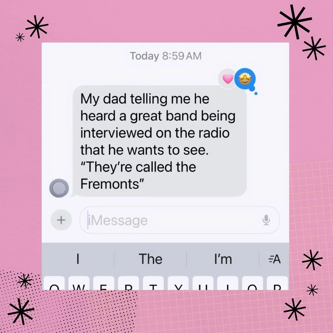 Best text message ever?!! We loved being interviewed on the radio this summer. 📻 We hope your dad comes to see us play someday! 

#radio #musicjournalism #newmusic