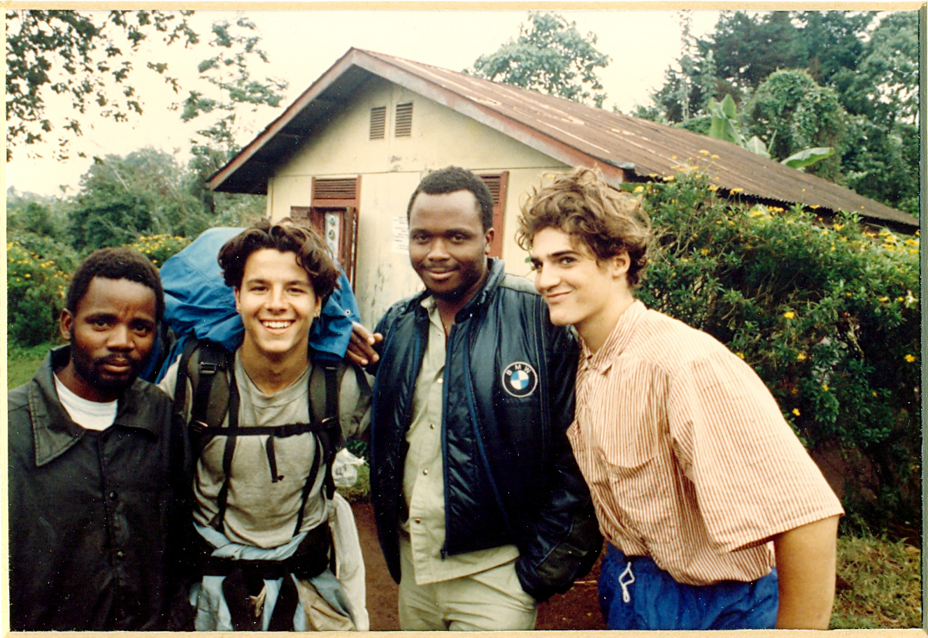 On the slopes of Mt. Kilimanjaro, 1992. The man next to me was the guy I handed a little incentive to, so we could keep climbing