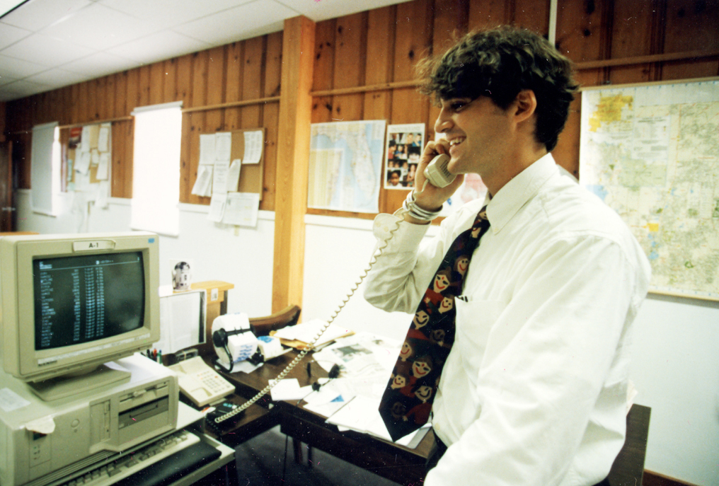 First newspaper job, Brooksville, Florida. (Note the Save the Children necktie)