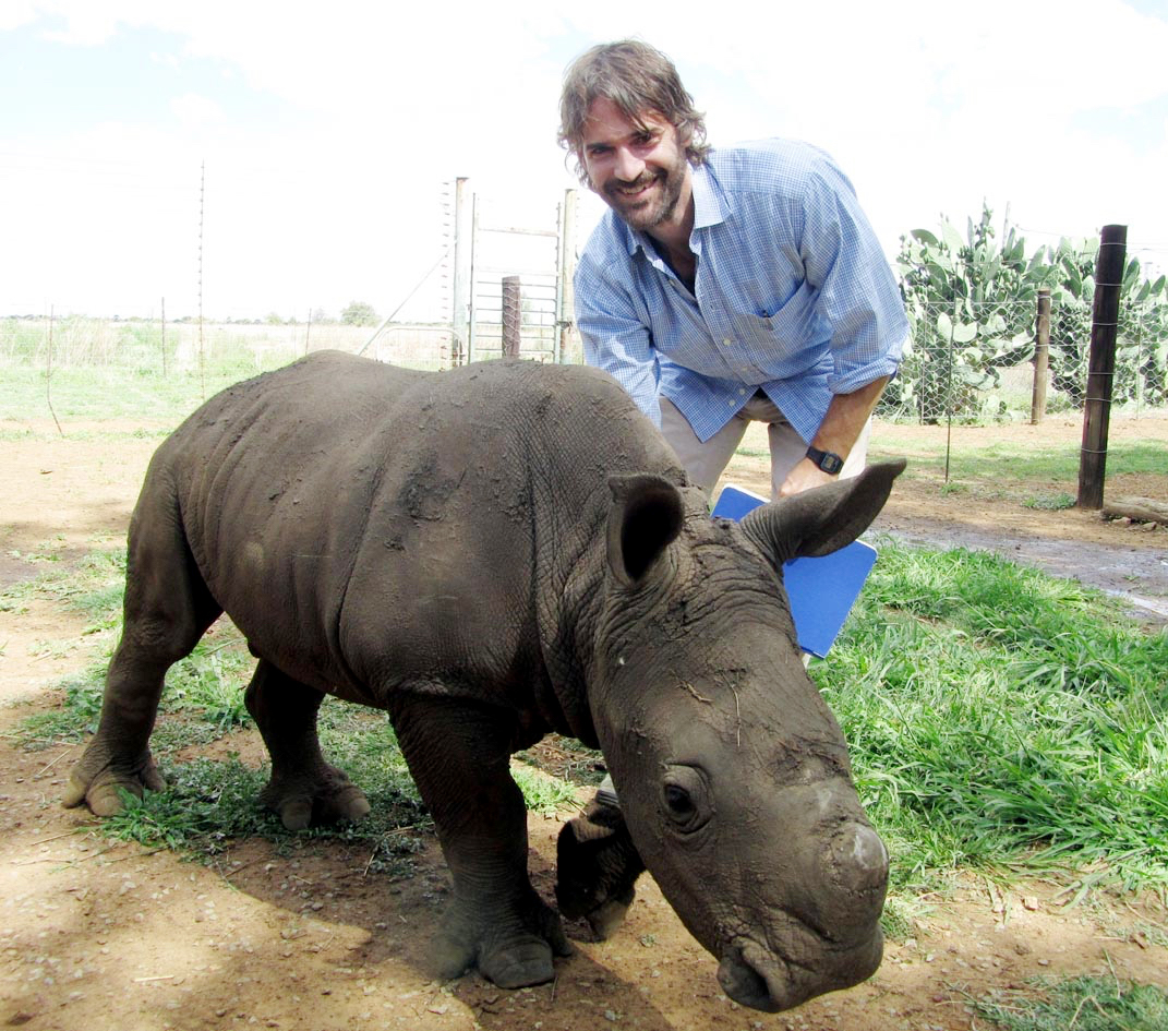This guy, Titan, is just a baby. On a South African rhino ranch