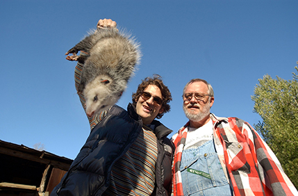 "New York may got its ball. But we got our possum!" With the guest of honor, right before the annual "possum drop," in Brasstown, North Carolina