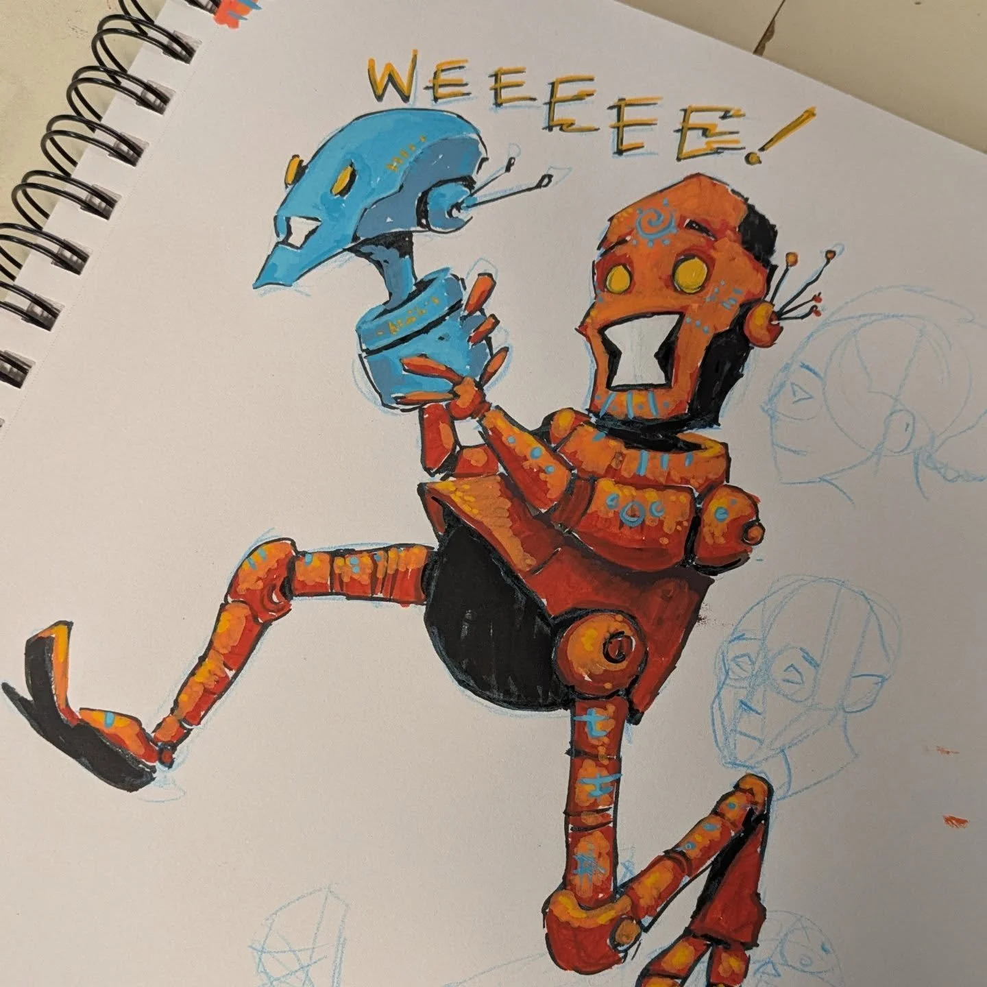 Weeeeeeee! Go for a run. Or don't. It's fine. 
#sketchbooking #artmaker #illustrationartists #acrylicmarkers