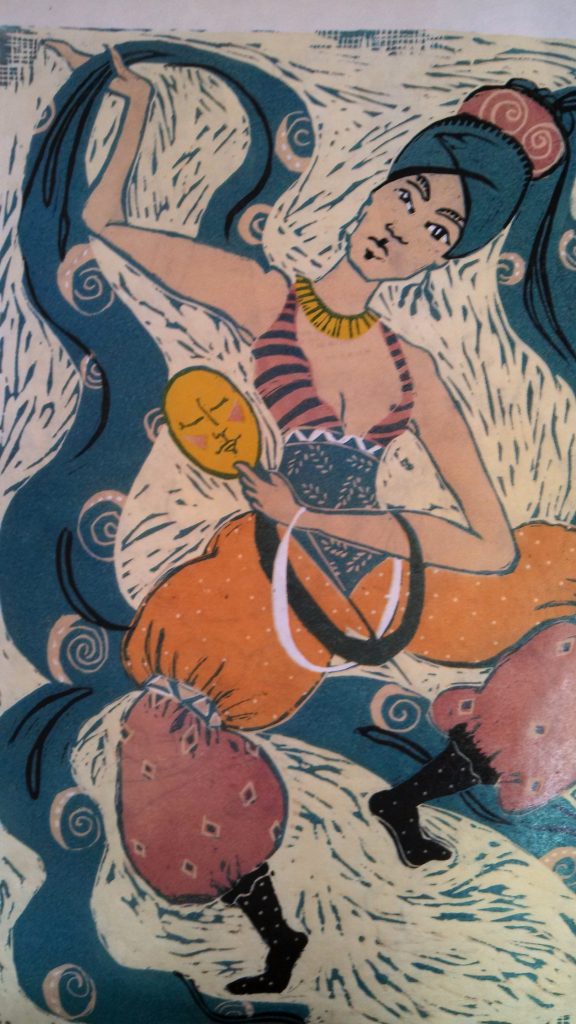 BEHOLD “Natasha” Reduction Woodcut Print