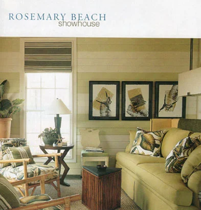 Marti Schmidt fabric prints adorn the wall in the Rosemary Beach Showhouse featured in Southern Accents Magazine 2001 Showhouse Guidebook.