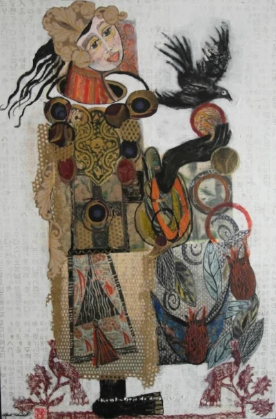 TALISMANS FIVE MIXED MEDIA ON BOARD SOLD