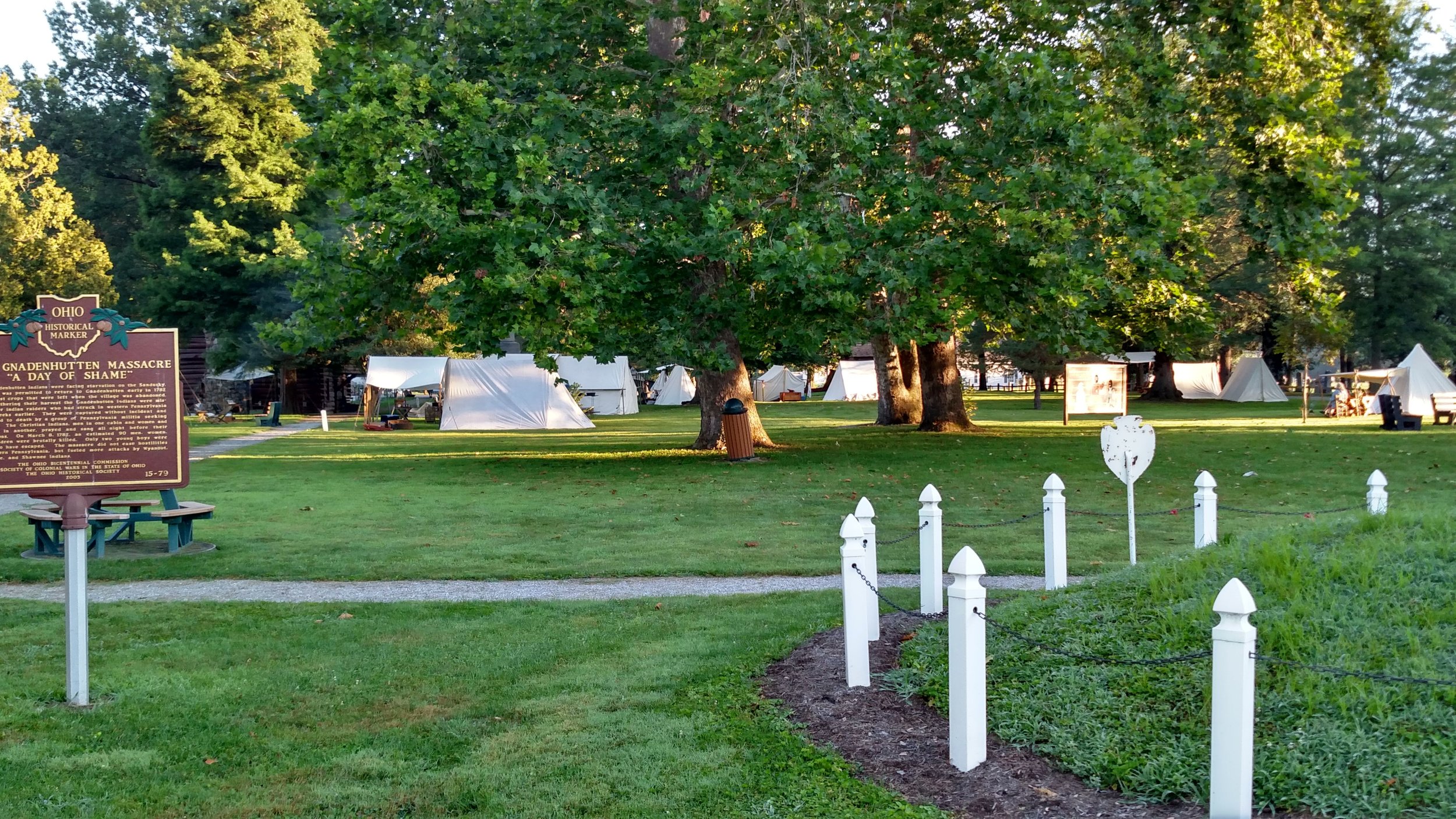 Pioneer Days primitive encampment at Gnadenhutten Museum & Historical Park