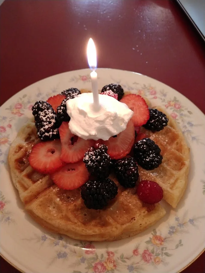 Birthday waffle