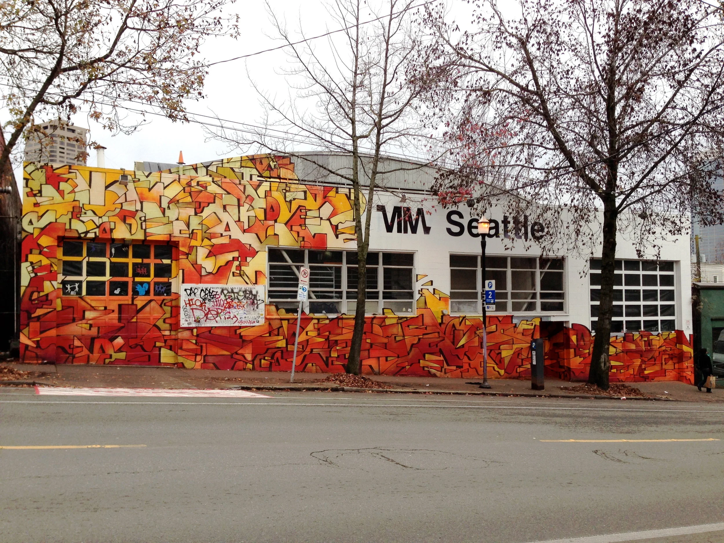 NKO's mural on the outside of the old BMW Building site for ONN/OF 2013 