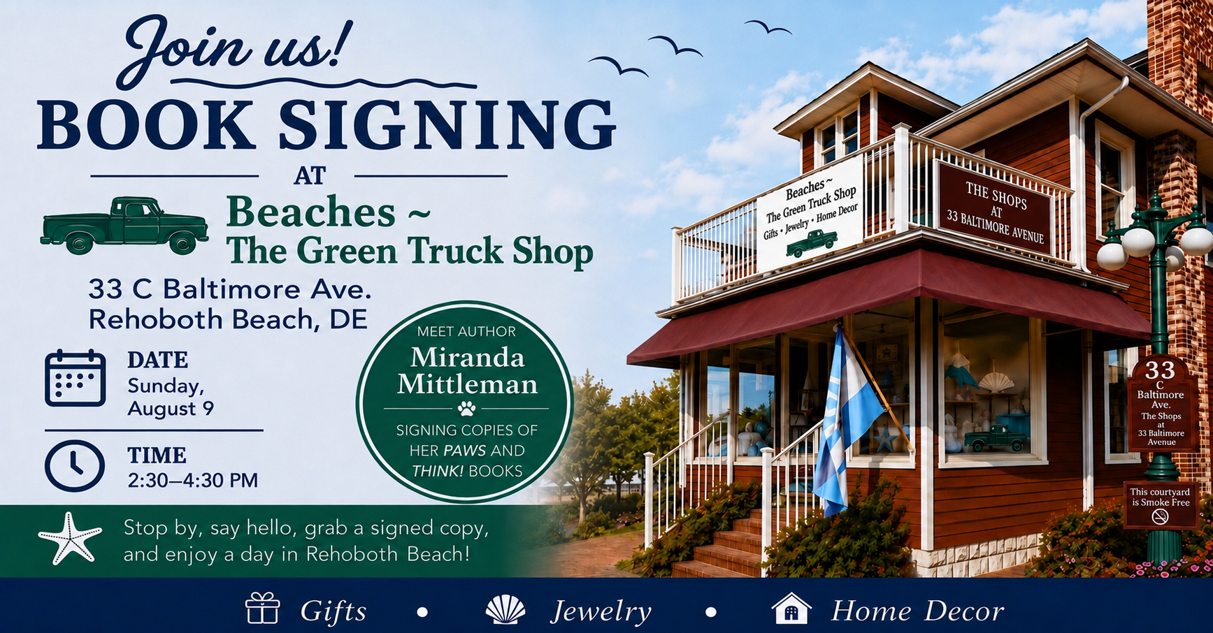 Book Signing at Beaches The Green Truck Shop