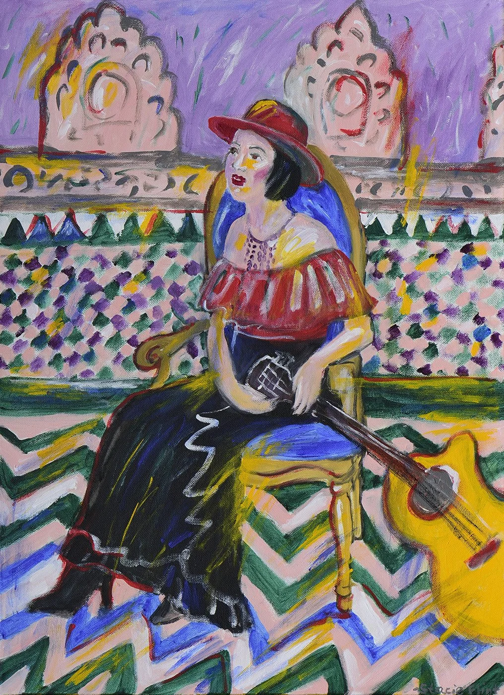 Flint. Stacie. Dreaming Spanish Gal. Acrylic. 24x18.2025.LR.jpg