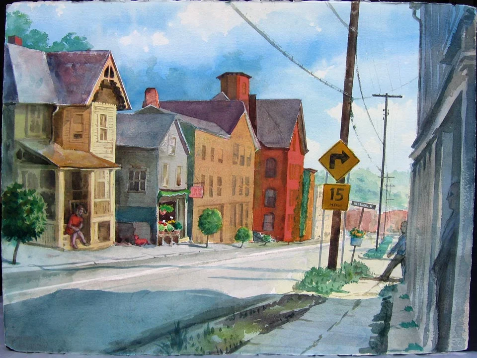 Partition Street, Saugerties NY watercolor 18 x 24