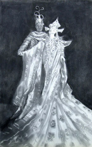 Turandot charcoal on paper 16 x 20