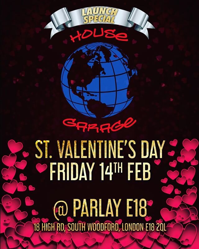 Check Out Our New Event 🔥
Launching Valentines Day 🌹
Grab Your Tickets Now, Almost Sold Out 😍 
#parlaye18 #southwoodford #globalhouseandgaragemusic #valentines