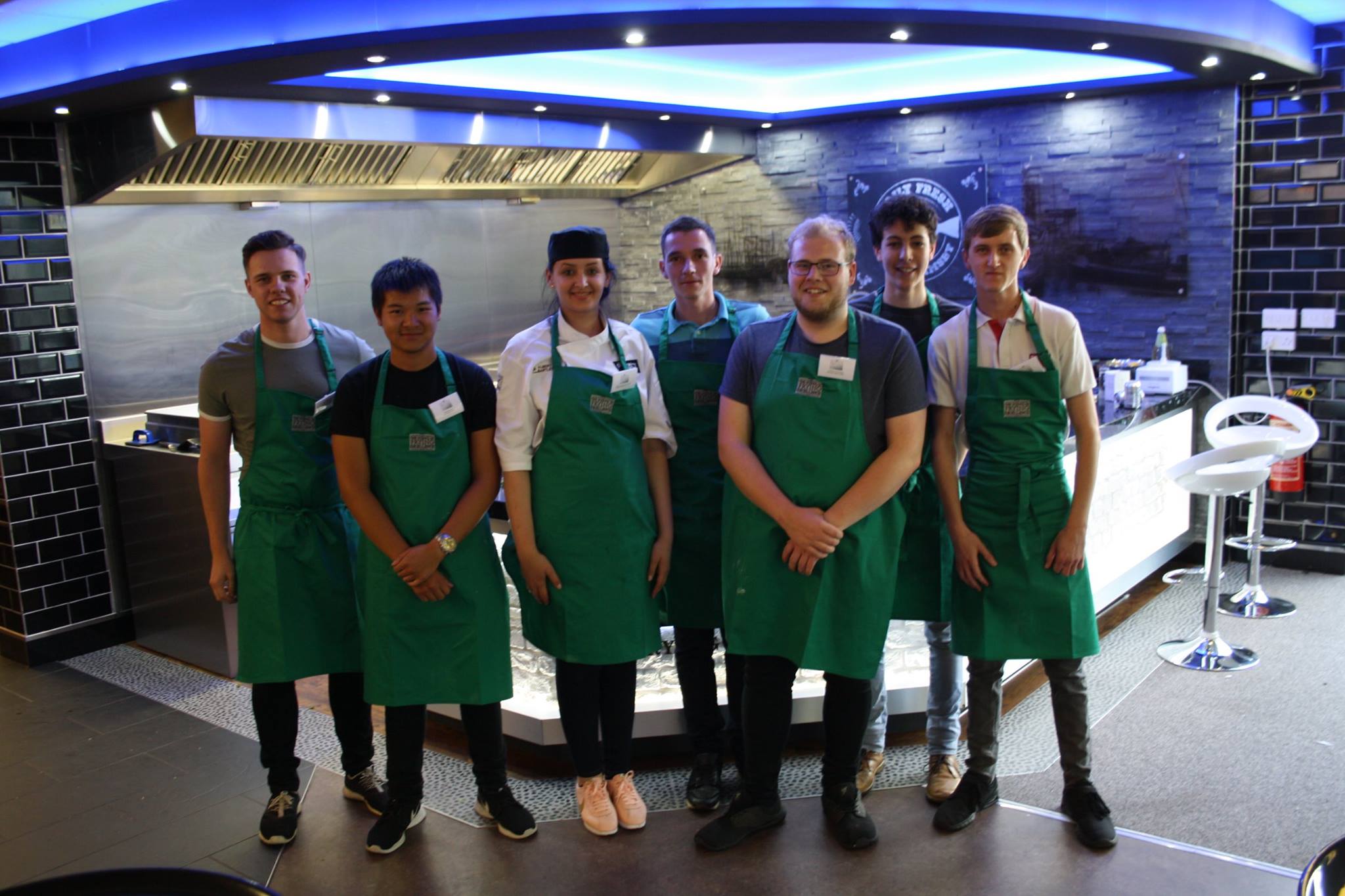 The green aprons team for the 'cook off'.