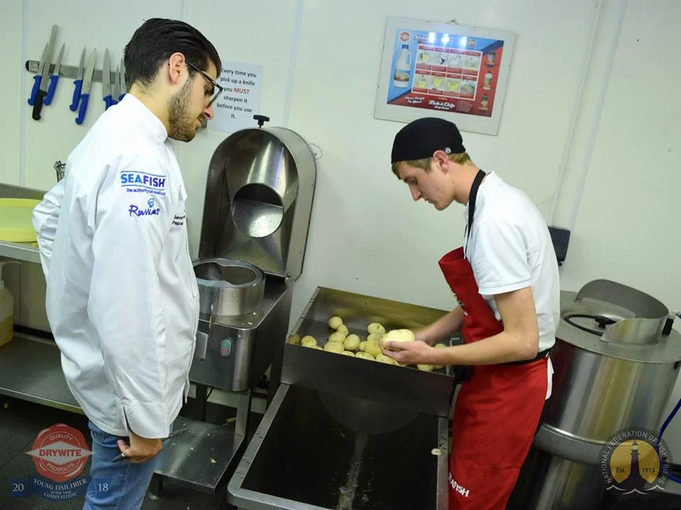 Experienced judges scrutinize every step of the preparation, cooking and presentation of Brett's Fish & Chips. 