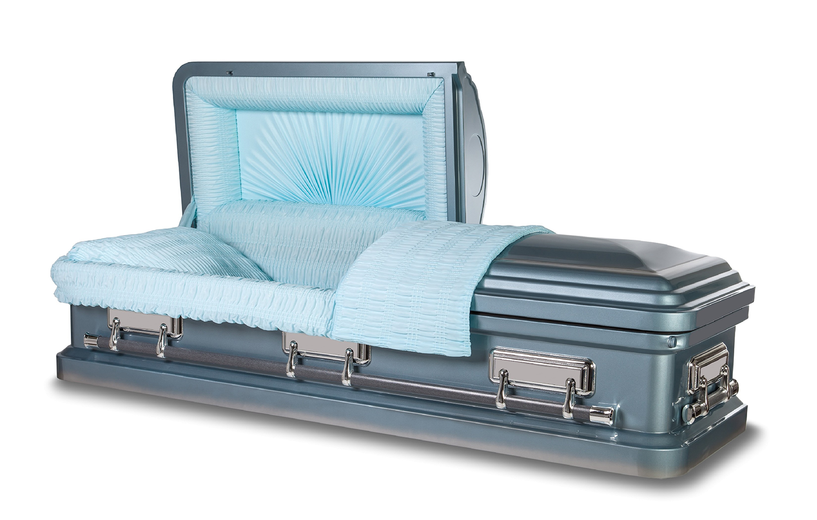 light blue casket