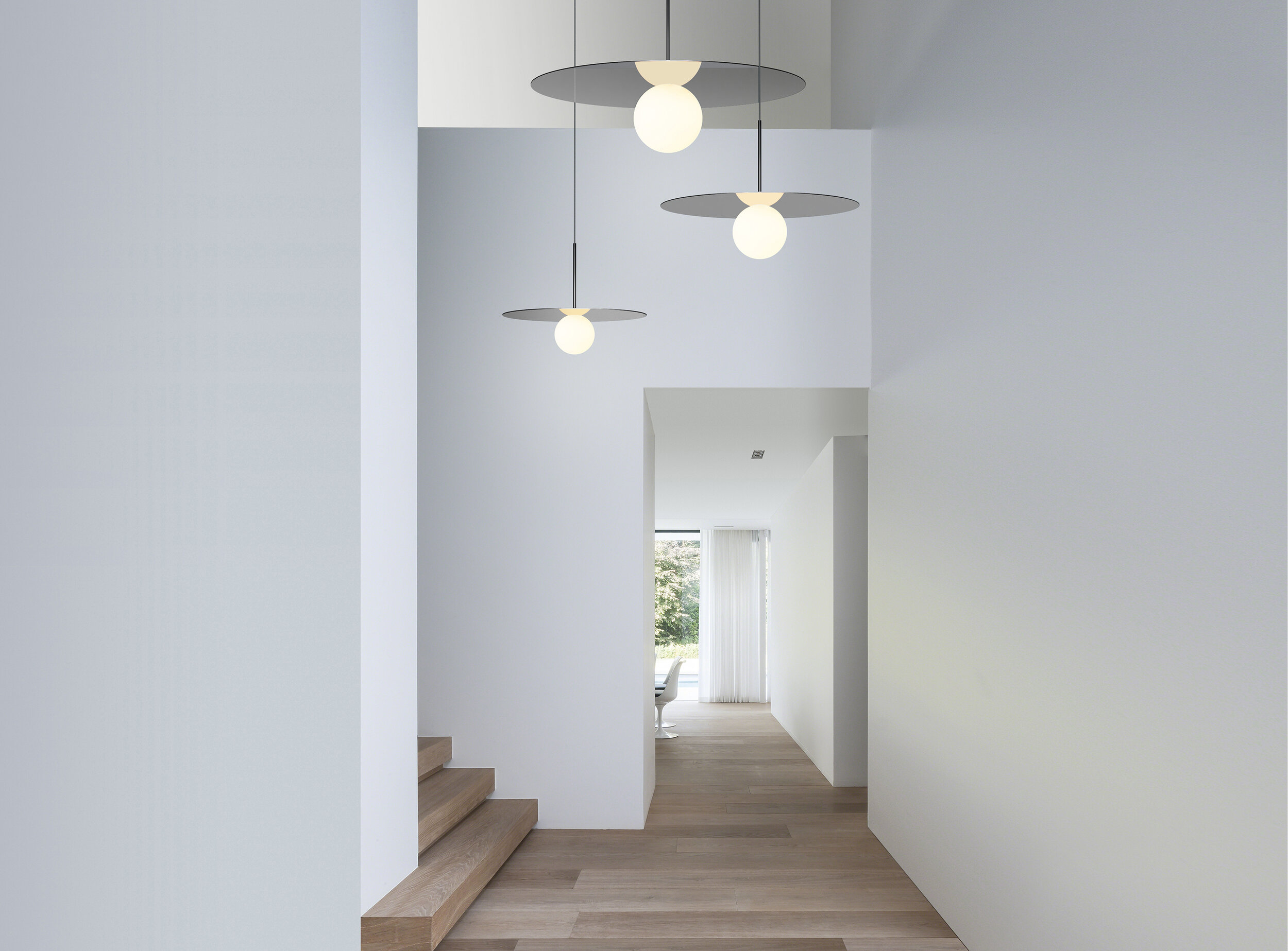 Pablo Designs Bola Disc GM Bright Hallway Stairs Left Environmental Image_3K.jpg