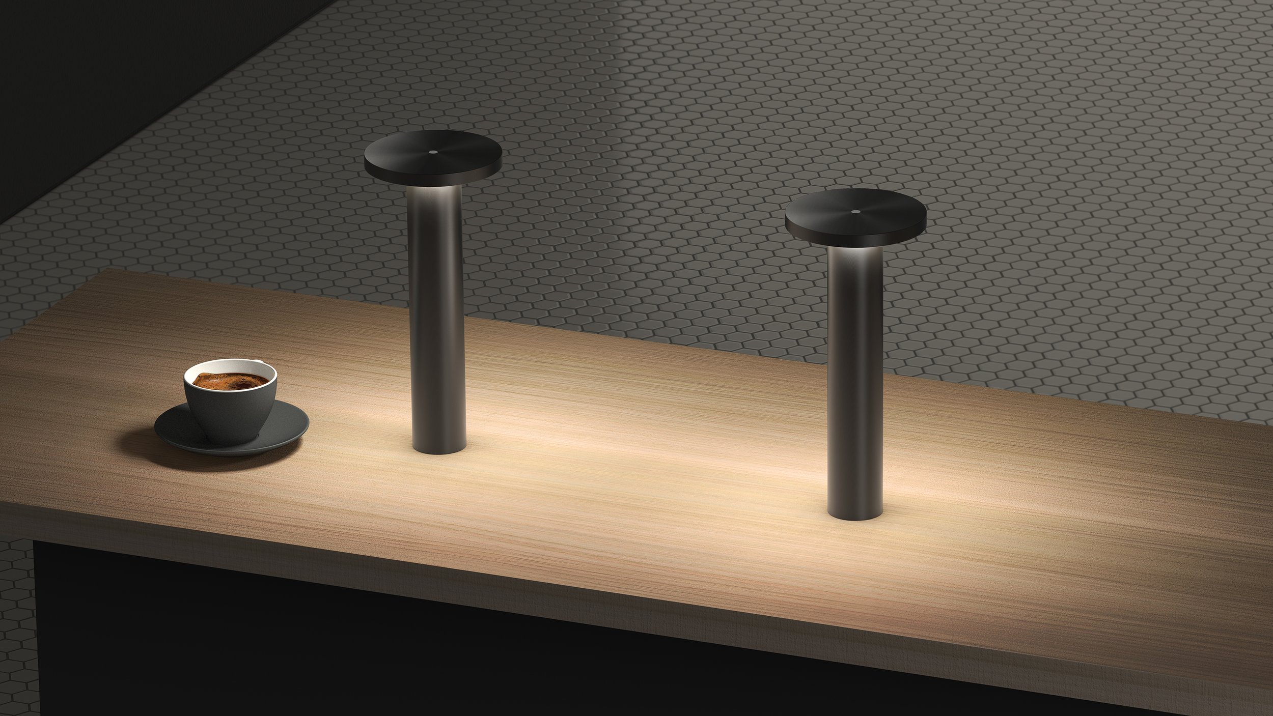 Pablo Designs - Luci Table - Environmental Image - Black - Espresso Counter_300.jpg