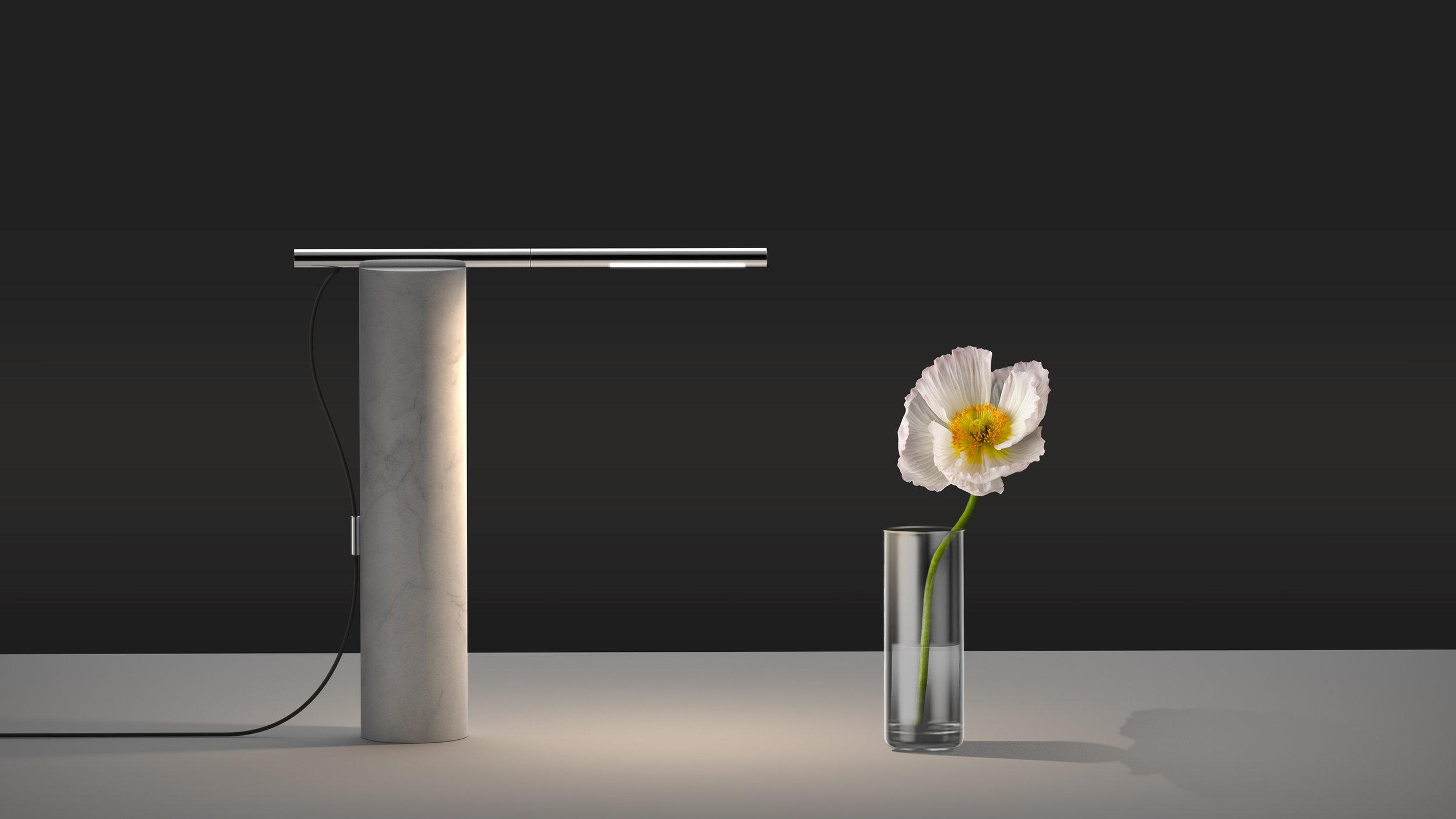 32 Pablo Designs - T.O - Table - Environmental Image - Single White Flower_300.jpg