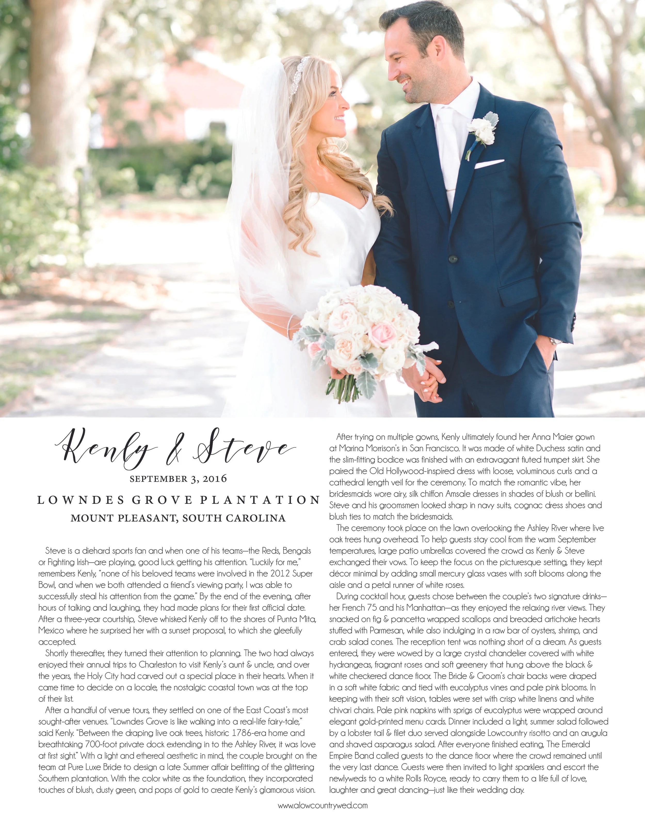 Lowcountry Wedding Magazine Summer Fall 2017 Pure Luxe Bride