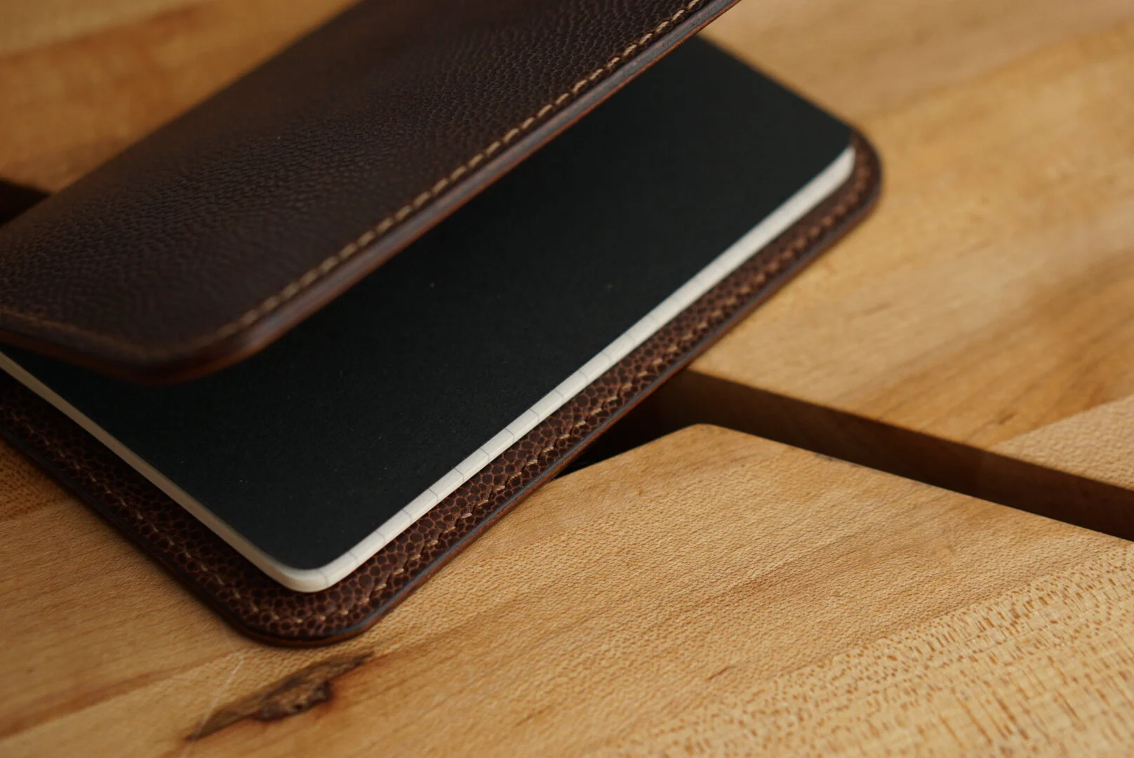 Moleskine/Passport Cover (Pebble Horween) — GUSSET LEATHER