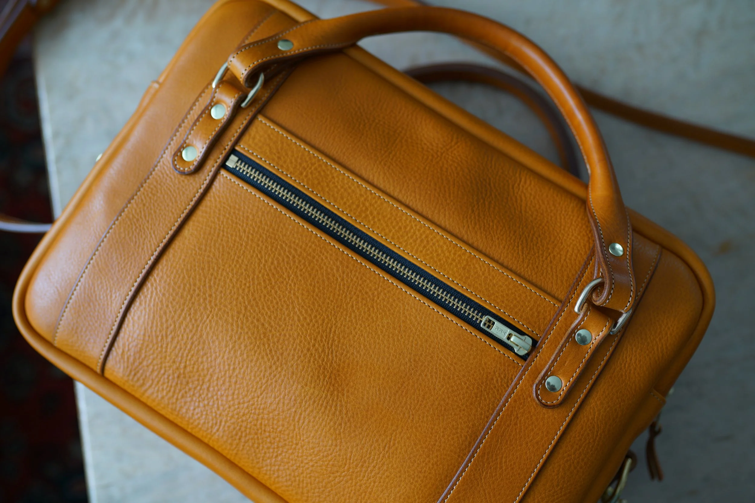 Zippered Messenger Bag front detail