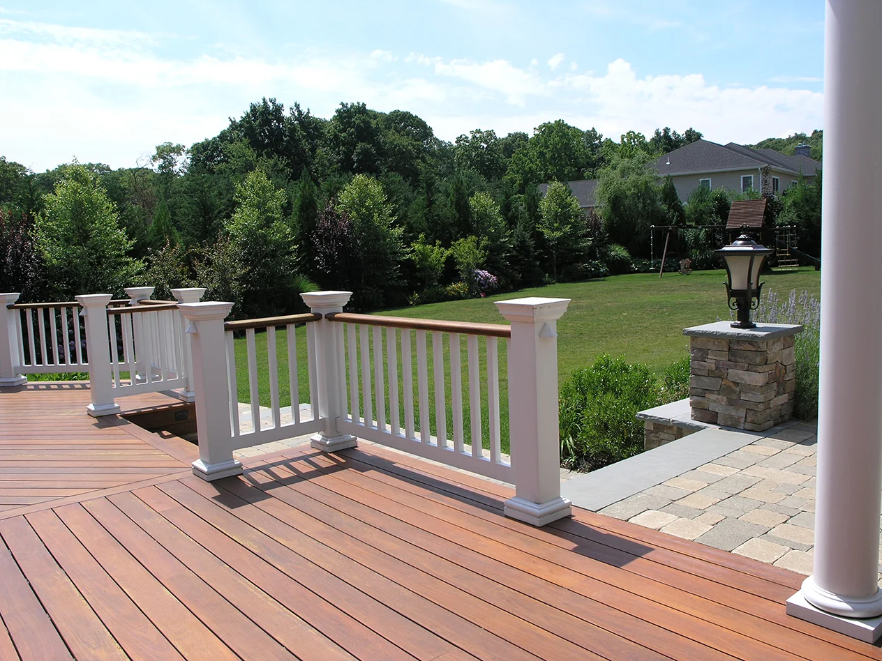 Landscape design with fence railing in Long Island, NY​​​​​​​