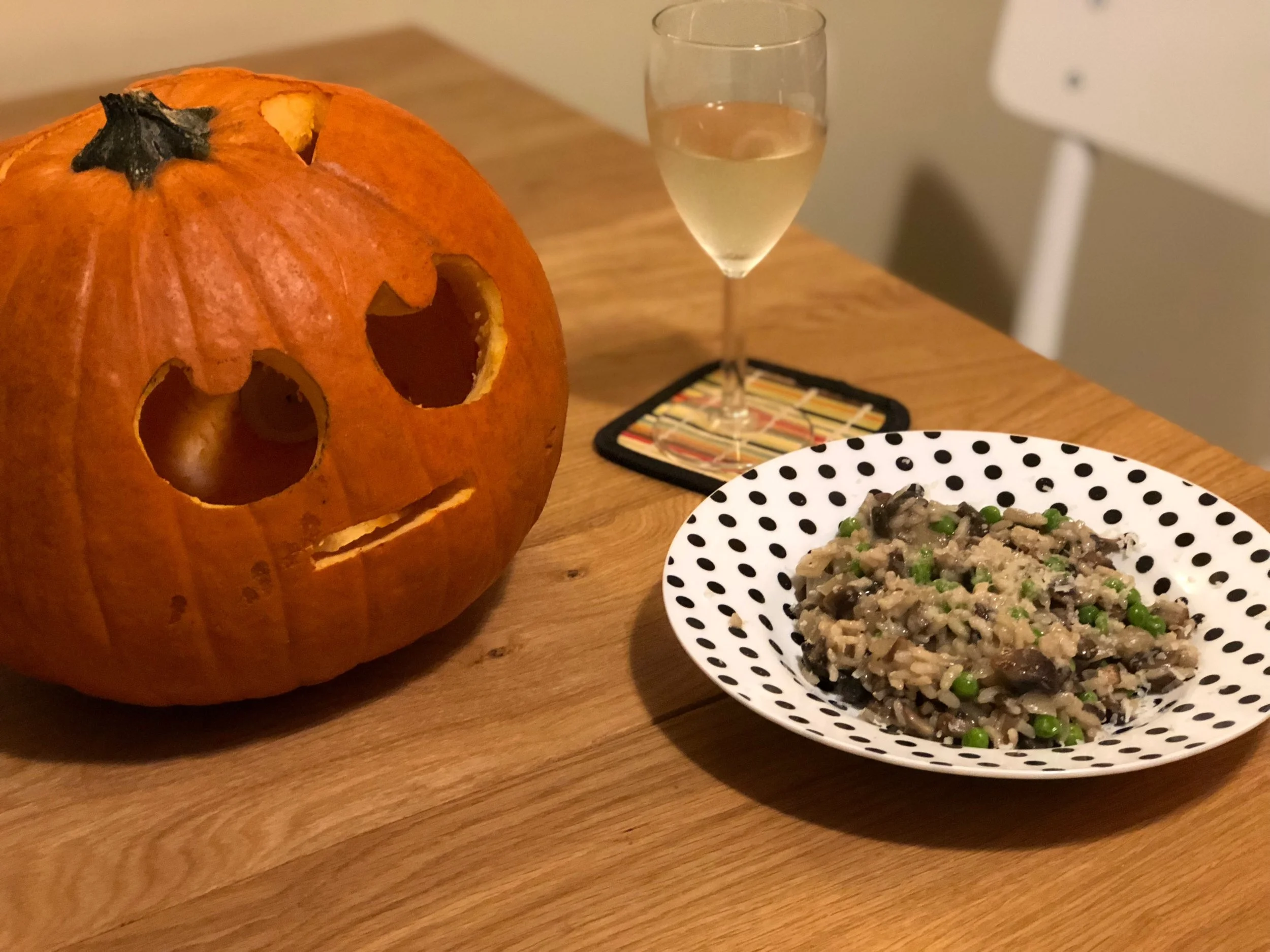 This pumpkin was not impressed with my risotto, considering how long it takes to cook it properly.