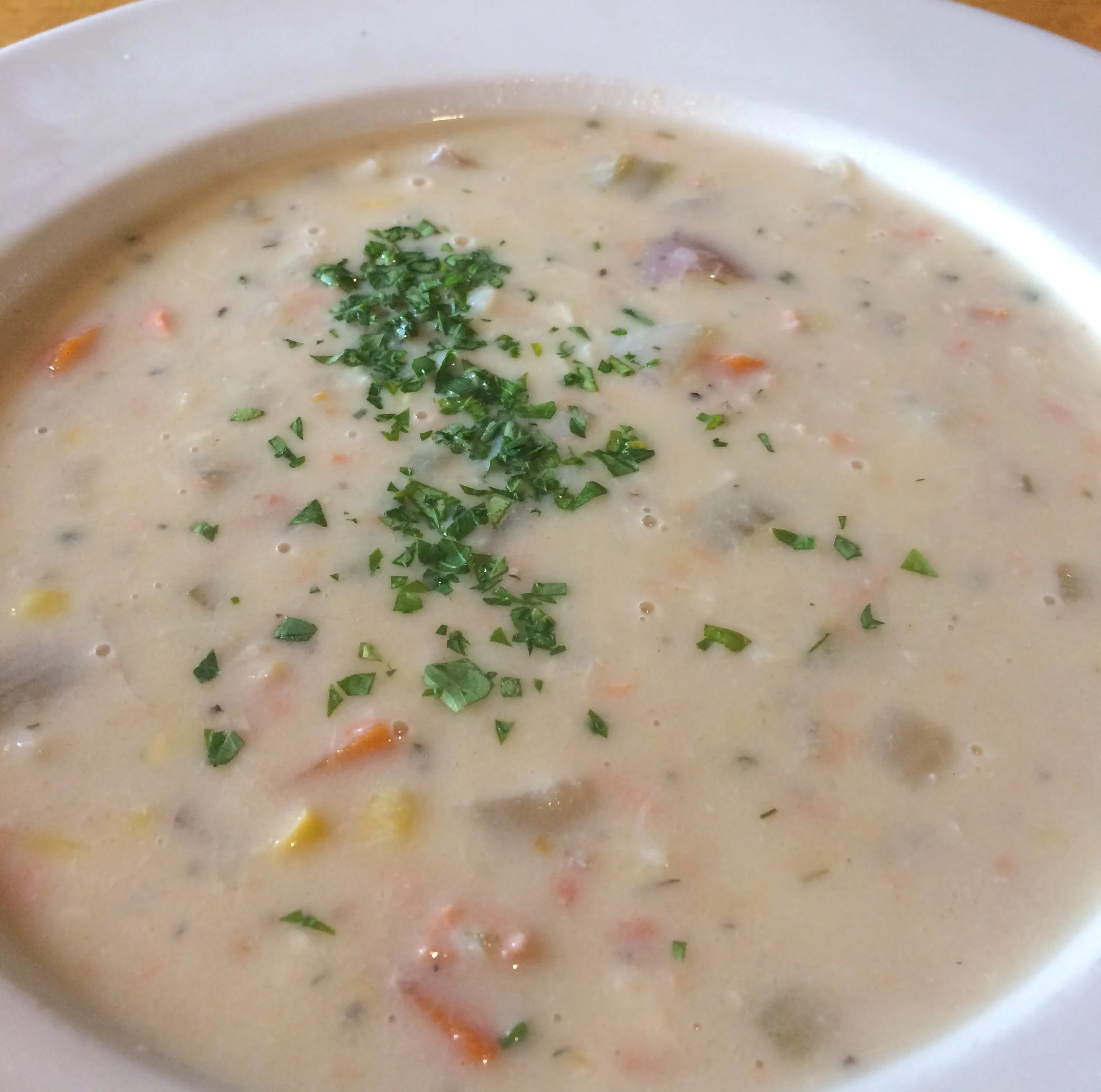 Fish chowder after a morning hike in Skagway, Alaska.