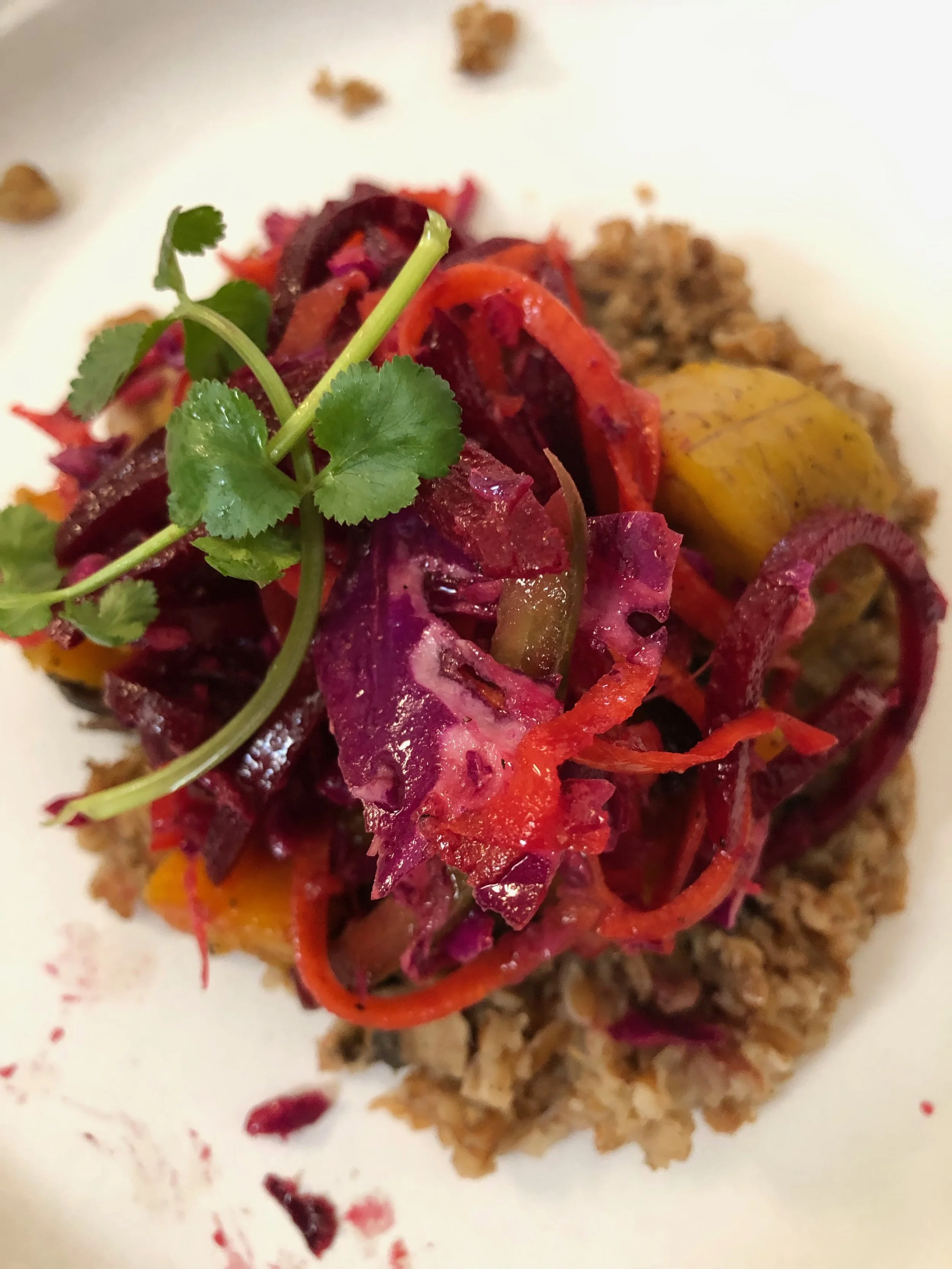 Hearty bulgur and roasted and marinated veggies from Brooklyn Packers and a team of community chefs.