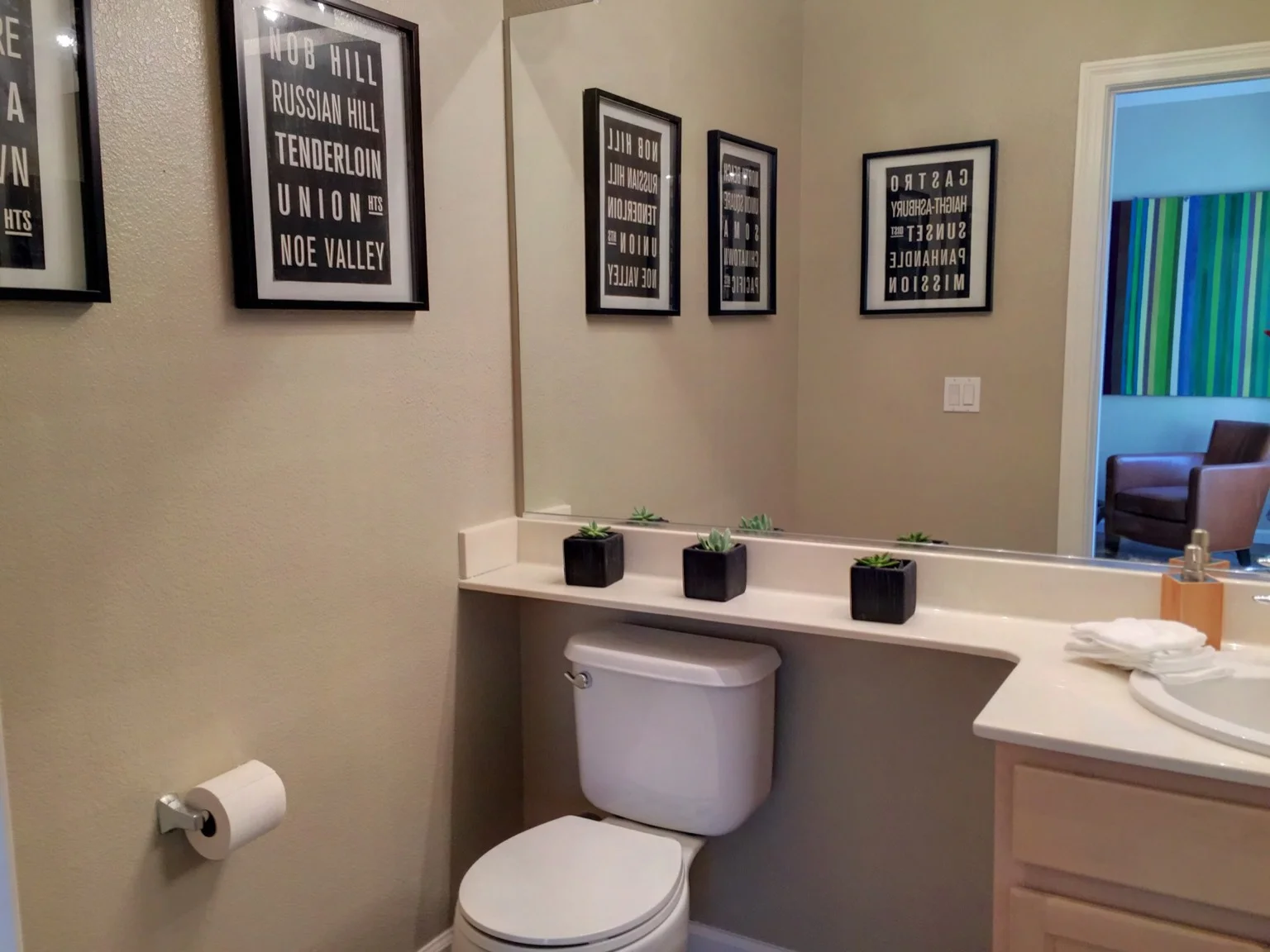 Convenient half bath on main level.
