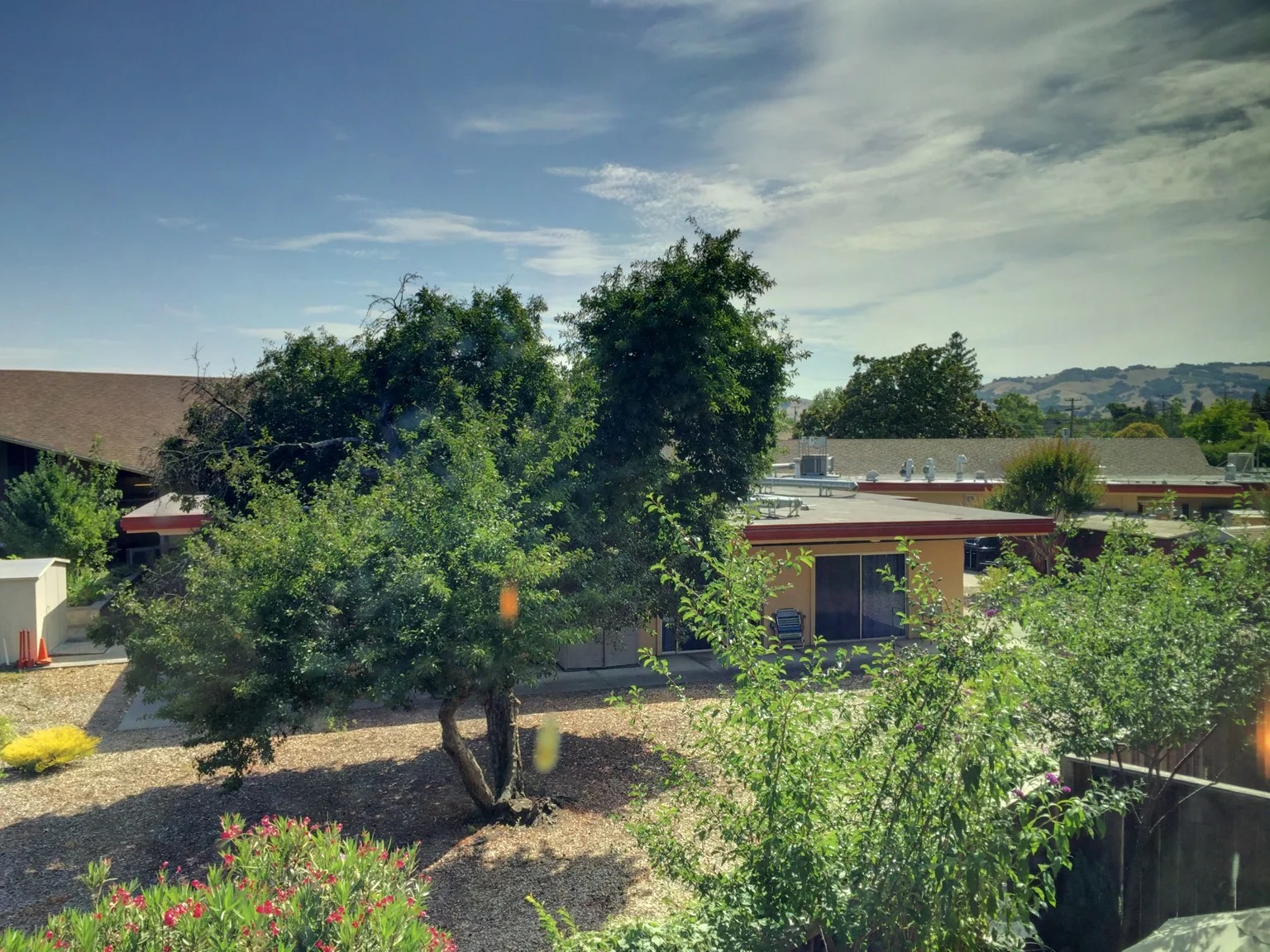  and hillside views from window.