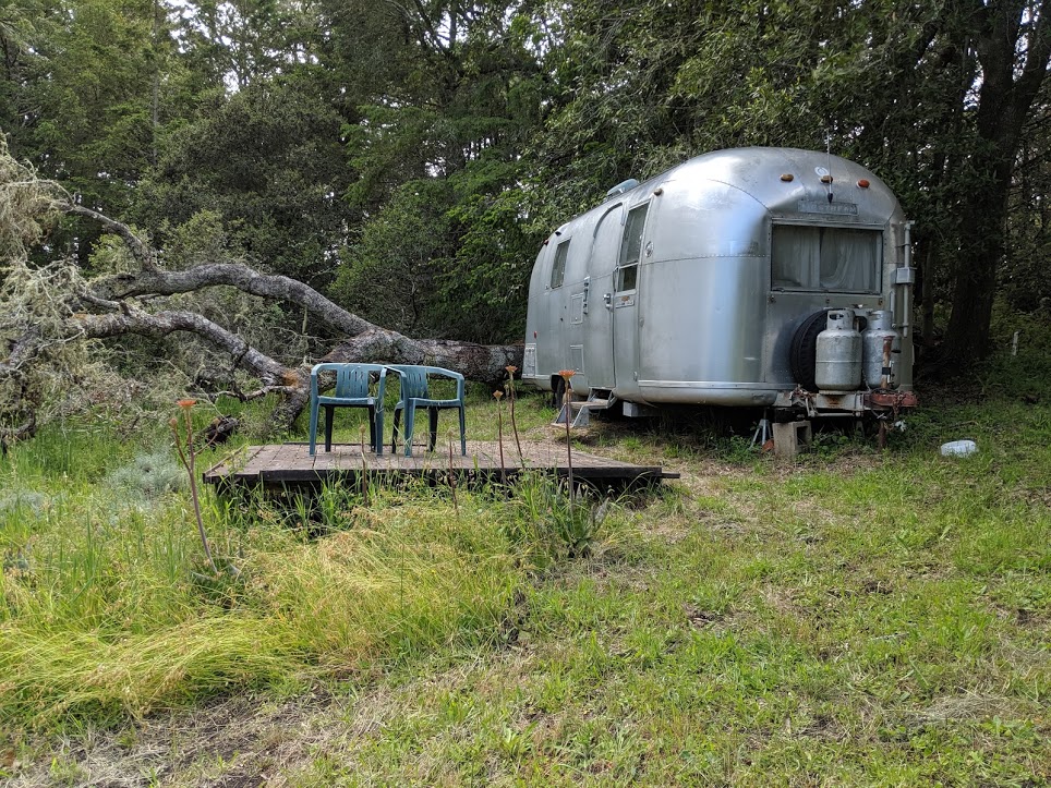 Airstream and deck.