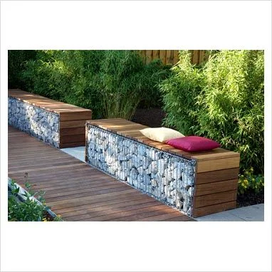 Wood or stone top bench seat Image via HERE