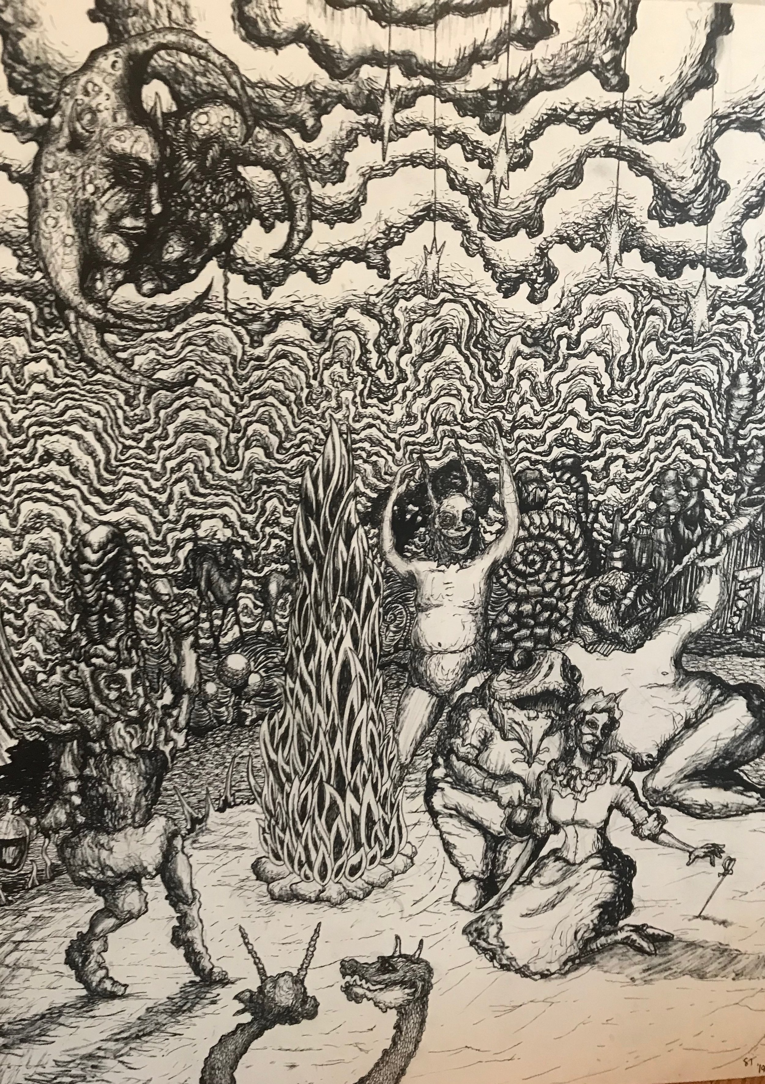 Pen and Ink on Illustration Board