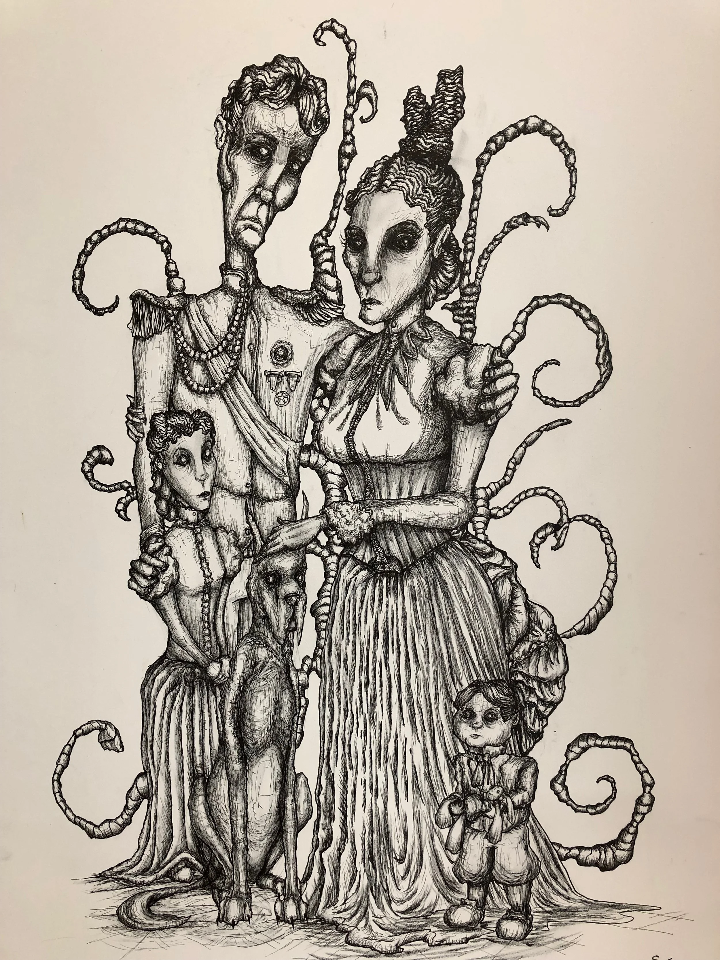 Pen and Ink on Illustration Board