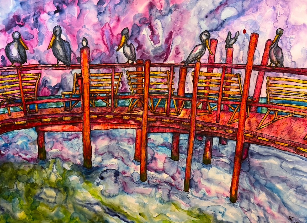 36"x 24". Watercolor on paper.