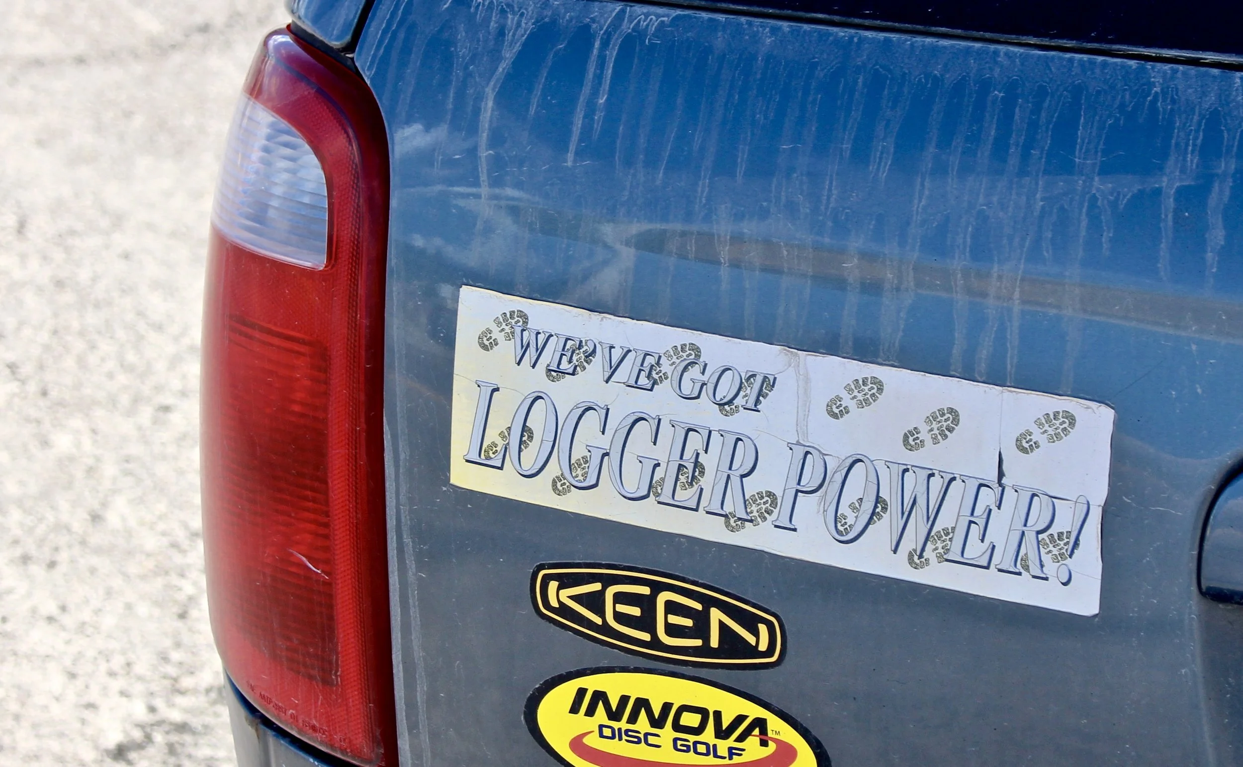 Bumper stickers brag of the towns old strength