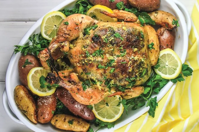 Lemon-Herb Roasted Chicken with Fingerling Potatoes
