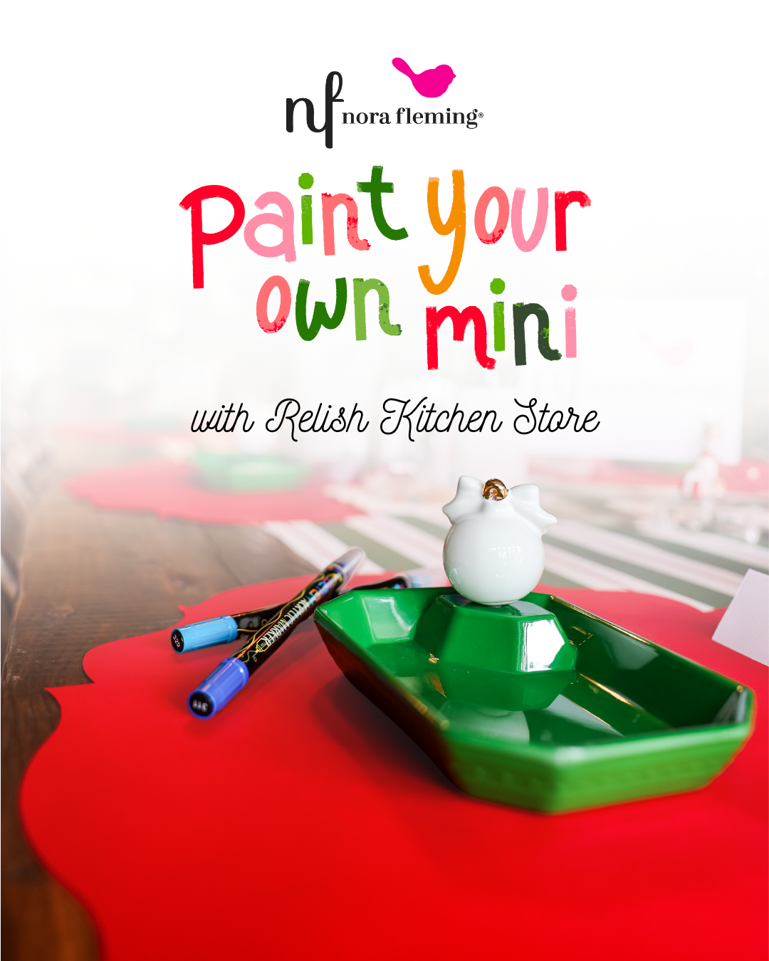 Saturday, December 6, 10am: Nora Fleming Paint Your Own Mini Holiday Party