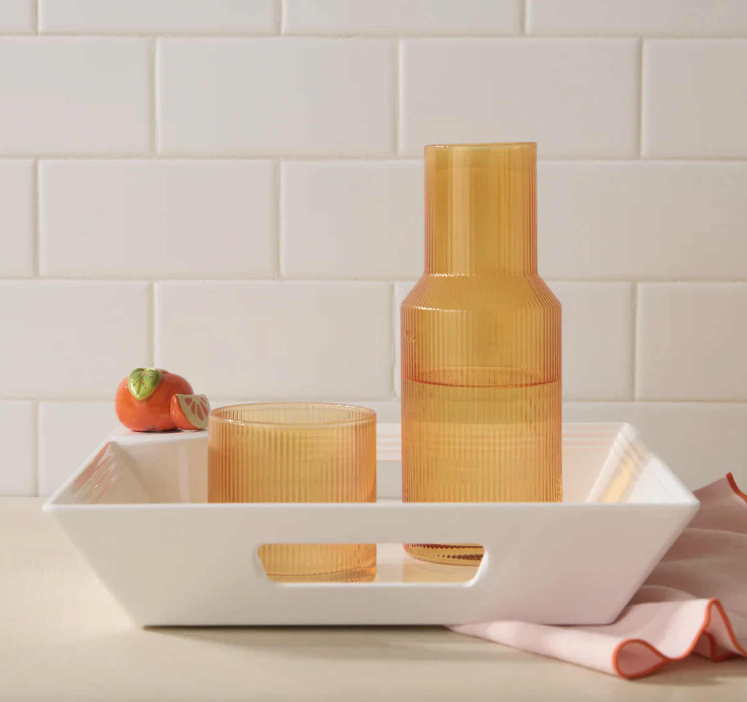 NEW: Nora Fleming Melamine Pinstripe Square Tray