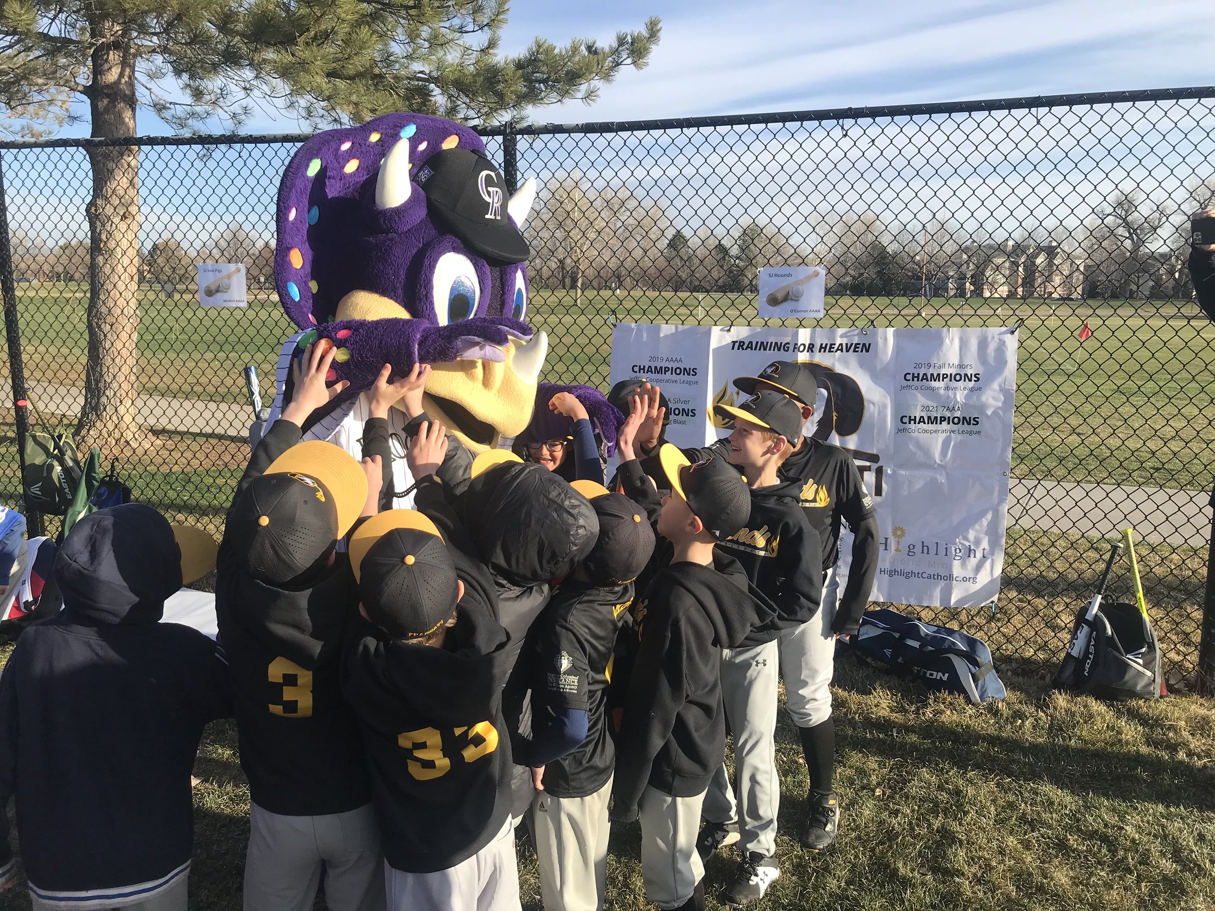 2022 Frassati Hounds &amp; Dinger, the mascot of the Colorado Rockies