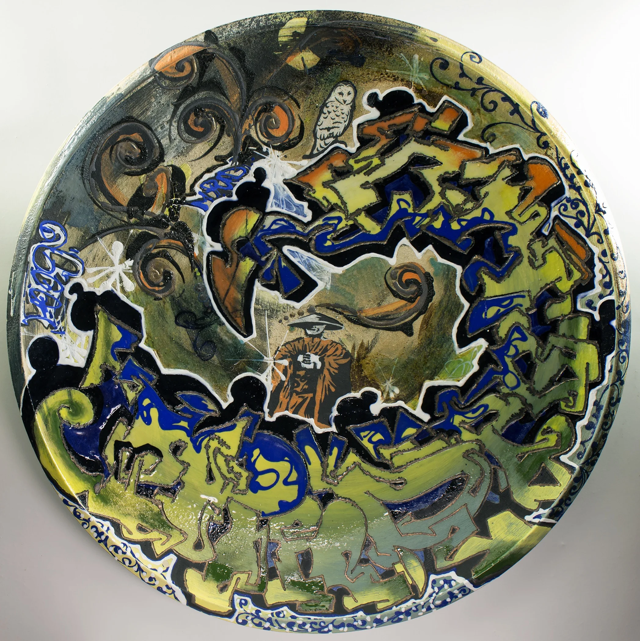 The Inner Nature of Bak Mei and Geng Jak Ging, 2017 Stoneware, Acrylic 5”x32”x32”
