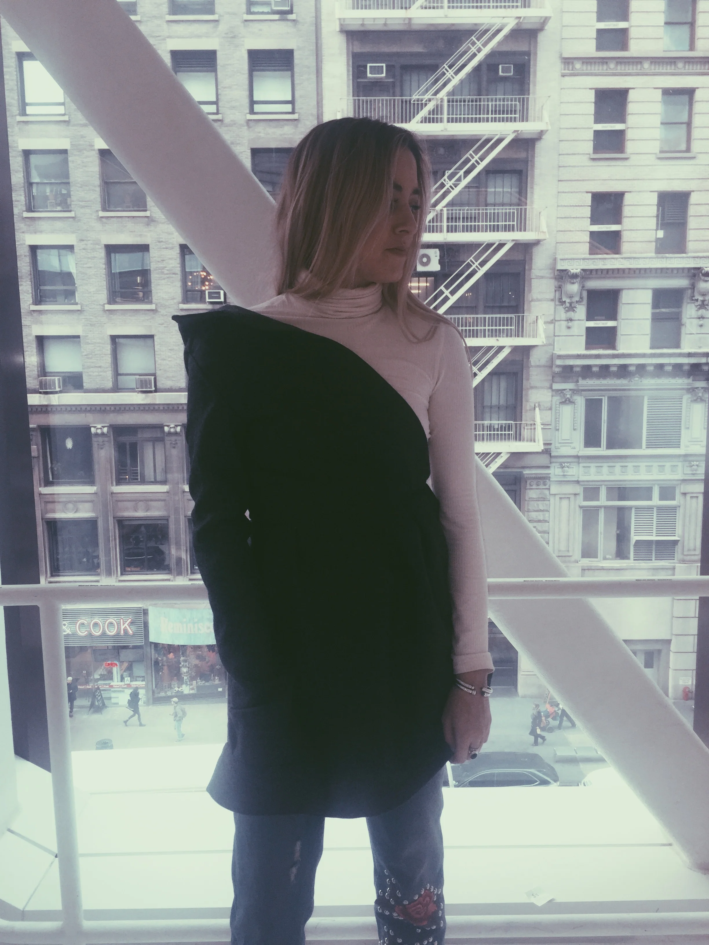  I wanted to turn the traditional mens clothing of the time and juxtapose it with my feminine silhouette, being for the modern woman. This is what inspired my choice of material, thick grey flannel, for this garment.&nbsp; 