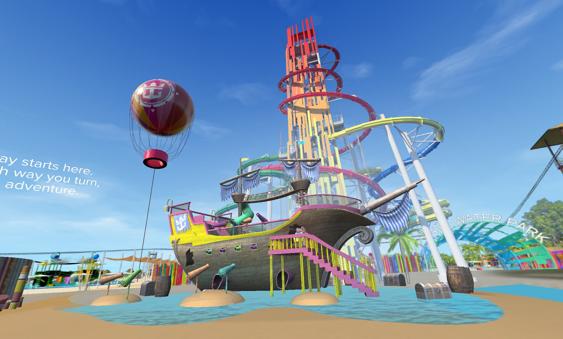 The initial view after entering Portal 1 - The Island Entrypoint