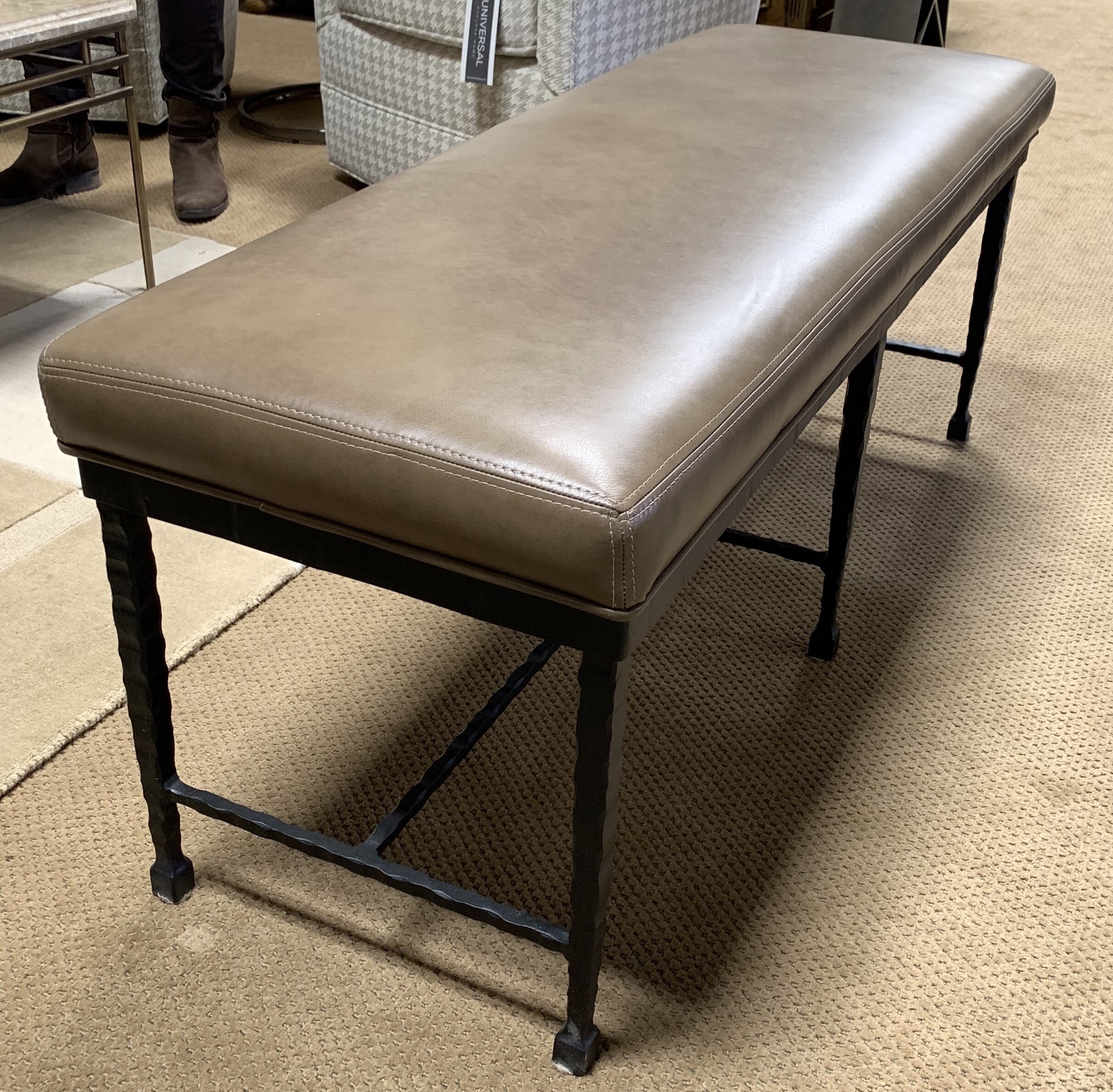 Leather Bench Seat Designers Choice, Brown Leather Bench Seat