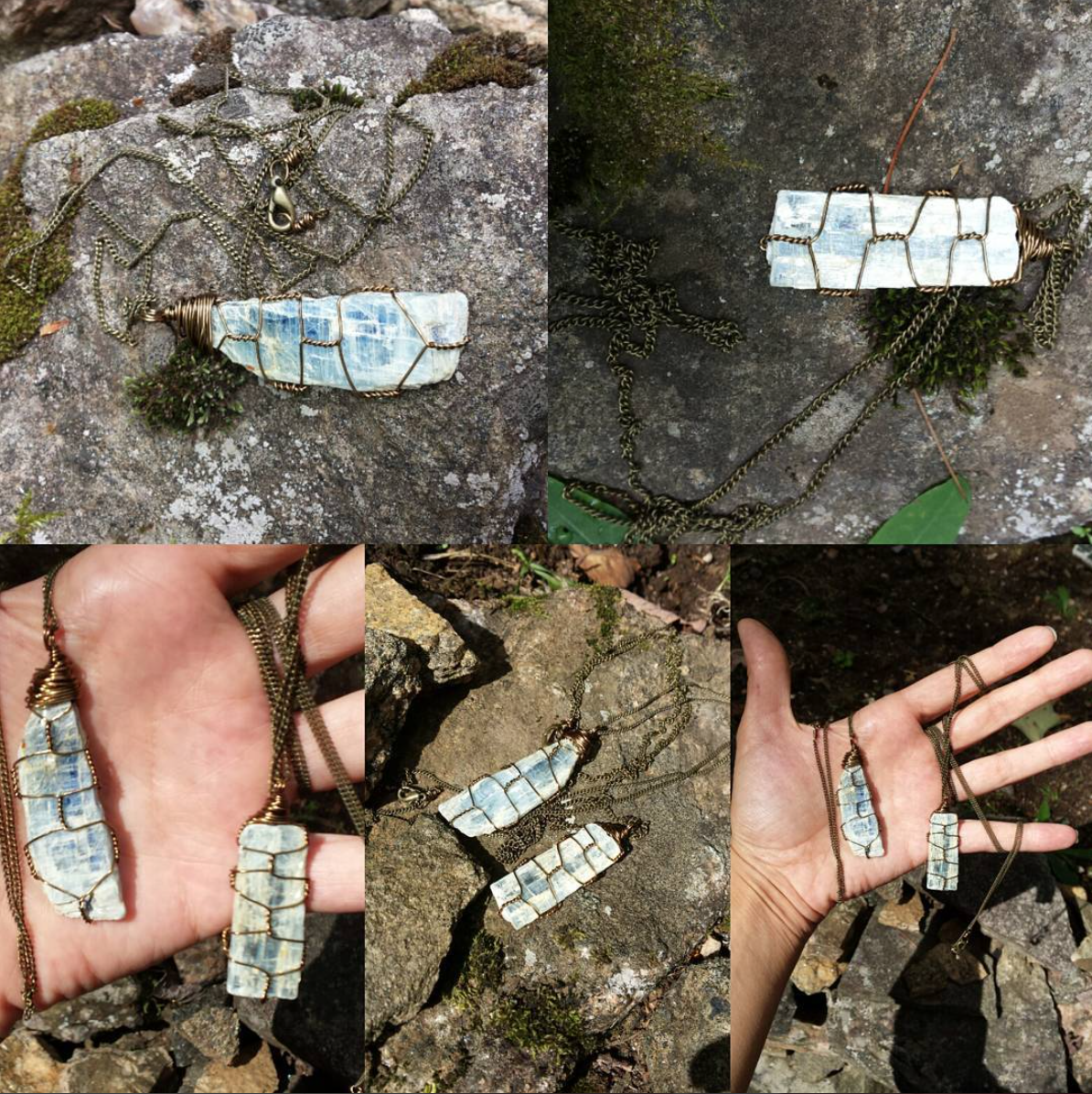 Blue Kyanite necklaces. No negative energy here.